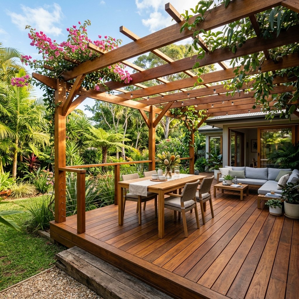 Timber deck and pergola carpentry project